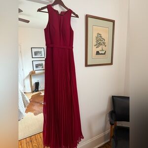 Azazie Burgundy Sleeveless Maxi Dress